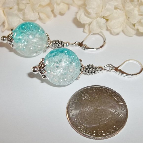 Turquoise Blue Earrings, Blue Earrings, Earring, Earring, Jewelry, Jewelry 5126 - Picture 5 of 10